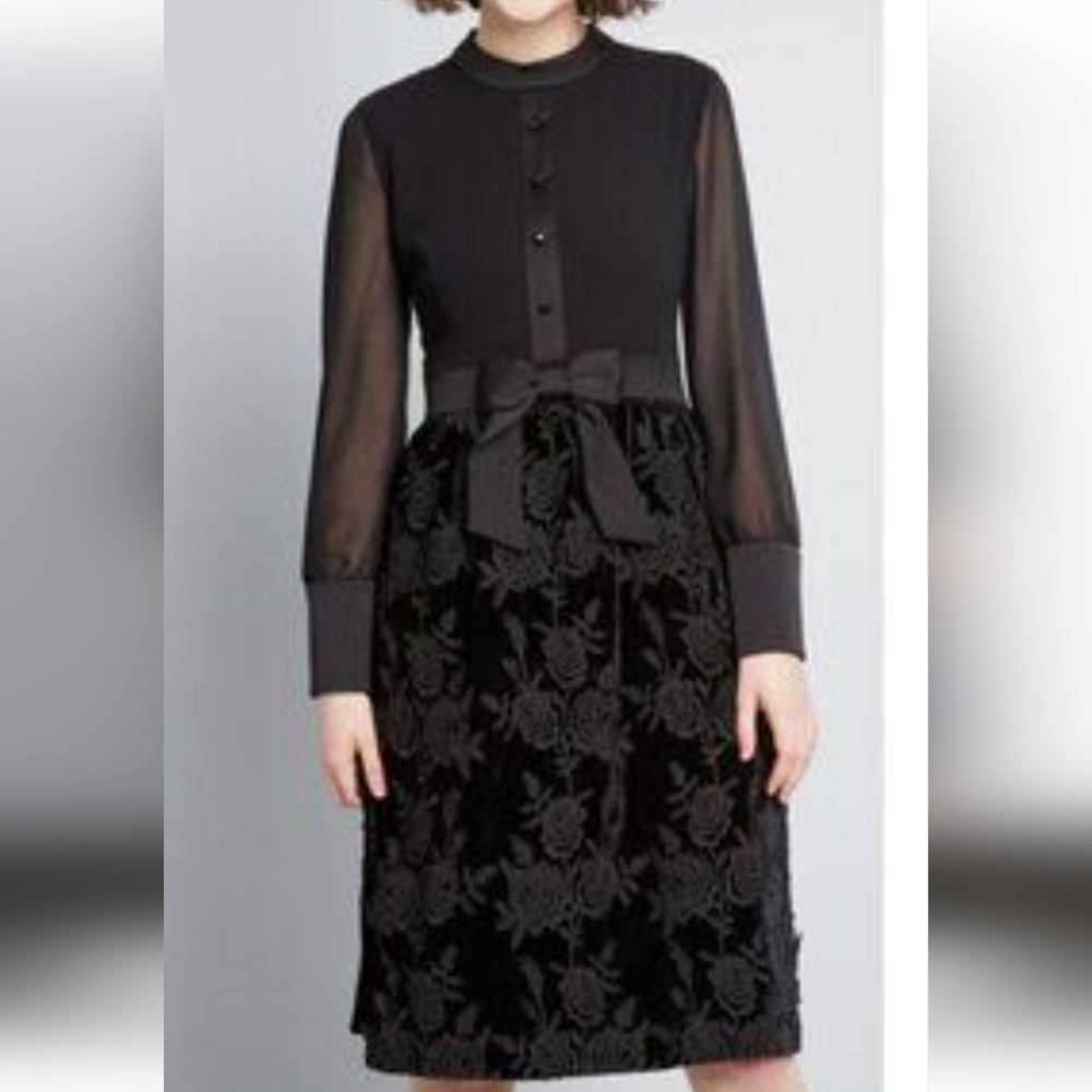 ModCloth x Anna Sui Black Long Sleeve Dress - Picture 2 of 7